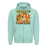 Seafoam Farm Fresh Pumpkins Zipper Hoodie - texasbilliewilder