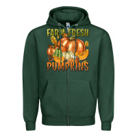 Sports Green Farm Fresh Pumpkins Zipper Hoodie - texasbilliewilder