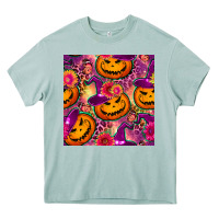 Arona halloween witchy pumpkin seamless pattern Heavy Core Tee - BundleAndBundleShop