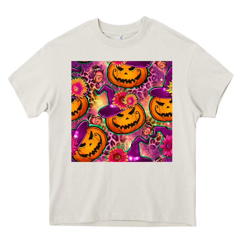 Halloween Witchy Pumpkin Seamless Pattern Heavy Core Tee by BundleAndBundleShop | Teevron