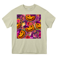 Mossy halloween witchy pumpkin seamless pattern Heavy Core Tee - BundleAndBundleShop