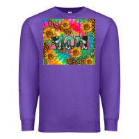Purple Mom rainbow sunflower Premium Sweatshirt - CowGirlArtShop