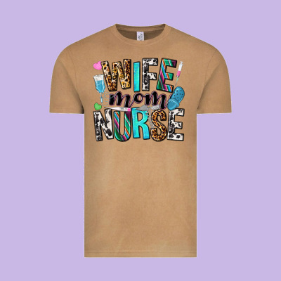 Wife Mom Nurse Vintage Tee Designed By Nancycooperartshop