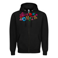 Black Chica bonita Zipper Hoodie - NancyCooperArtShop