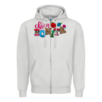 Dove Grey Chica bonita Zipper Hoodie - NancyCooperArtShop