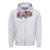 Heather Grey Chica bonita Zipper Hoodie - NancyCooperArtShop