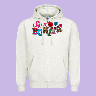 Chica Bonita Zipper Hoodie Designed By Nancycooperartshop