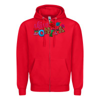 Red Chica bonita Zipper Hoodie - NancyCooperArtShop