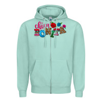 Seafoam Chica bonita Zipper Hoodie - NancyCooperArtShop