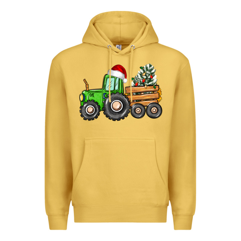 Christmas Tractor Premium Hoodie by CowGirlArtShop | Teevron