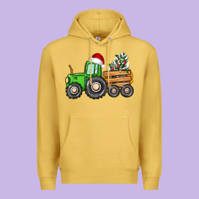 Christmas Tractor Premium Hoodie Designed By Cowgirlartshop