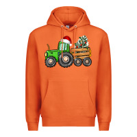 Carrot christmas tractor Premium Hoodie - CowGirlArtShop