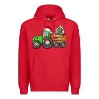 Red christmas tractor Premium Hoodie - CowGirlArtShop