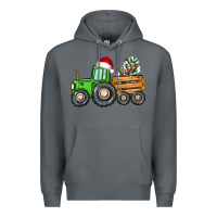 Rock christmas tractor Premium Hoodie - CowGirlArtShop