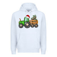 White christmas tractor Premium Hoodie - CowGirlArtShop