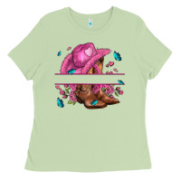Matcha pink cowgirl hat and roses Ladies Tee - AdoDesignShop