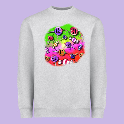 Halloween Candy  Patches Heavyweight Sweatshirt Designed By Bundleandbundleshop