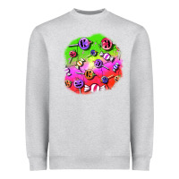 Heather Grey halloween candy  patches Heavyweight Sweatshirt - BundleAndBundleShop