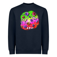 Navy halloween candy  patches Heavyweight Sweatshirt - BundleAndBundleShop