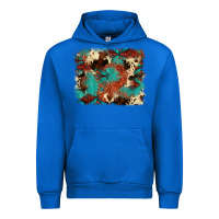 Cobalt aztec turquoise glitter cowhide  tooled leather ba Urban Hoodie - FaDigitalArtStudio