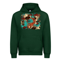 Forest Green aztec turquoise glitter cowhide  tooled leather ba Urban Hoodie - FaDigitalArtStudio