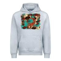Heather Grey aztec turquoise glitter cowhide  tooled leather ba Urban Hoodie - FaDigitalArtStudio