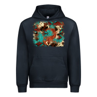 Navy aztec turquoise glitter cowhide  tooled leather ba Urban Hoodie - FaDigitalArtStudio