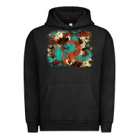 Pigment Black aztec turquoise glitter cowhide  tooled leather ba Urban Hoodie - FaDigitalArtStudio