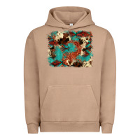Pigment Burro aztec turquoise glitter cowhide  tooled leather ba Urban Hoodie - FaDigitalArtStudio