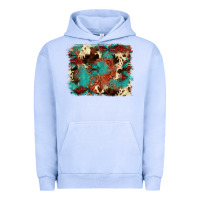 Pigment Grape Ice aztec turquoise glitter cowhide  tooled leather ba Urban Hoodie - FaDigitalArtStudio
