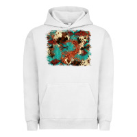 Pigment Lunar Rock aztec turquoise glitter cowhide  tooled leather ba Urban Hoodie - FaDigitalArtStudio