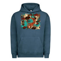 Pigment Midnight Navy aztec turquoise glitter cowhide  tooled leather ba Urban Hoodie - FaDigitalArtStudio