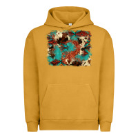 Pigment Peanut Butter aztec turquoise glitter cowhide  tooled leather ba Urban Hoodie - FaDigitalArtStudio