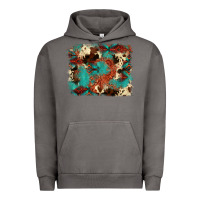Pigment Tornado aztec turquoise glitter cowhide  tooled leather ba Urban Hoodie - FaDigitalArtStudio