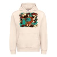 Sandshell aztec turquoise glitter cowhide  tooled leather ba Urban Hoodie - FaDigitalArtStudio