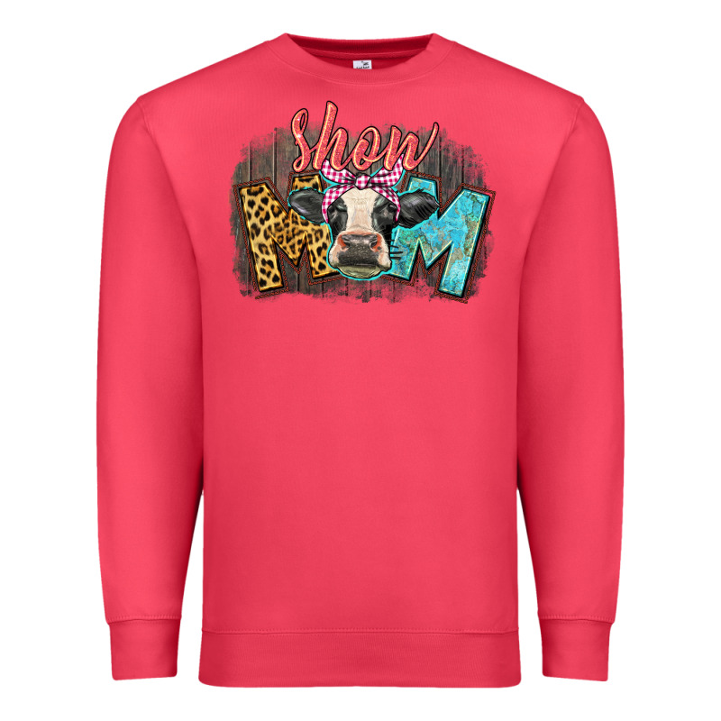 Show Mom Cow Premium Sweatshirt by CowGirlArtShop | Teevron