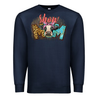 Navy Show mom cow Premium Sweatshirt - CowGirlArtShop