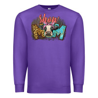 Purple Show mom cow Premium Sweatshirt - CowGirlArtShop