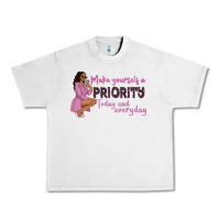 Lunar Rock make yourself a priority today and everyday afro w Urban Heavy Tee - NancyCooperArtShop
