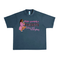 Midnight Navy make yourself a priority today and everyday afro w Urban Heavy Tee - NancyCooperArtShop