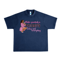Navy make yourself a priority today and everyday afro w Urban Heavy Tee - NancyCooperArtShop