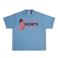 Pebble Blue make yourself a priority today and everyday afro w Urban Heavy Tee - NancyCooperArtShop