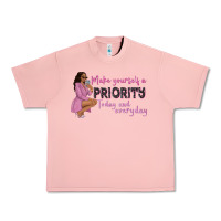 Salmon make yourself a priority today and everyday afro w Urban Heavy Tee - NancyCooperArtShop