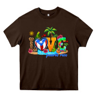 Chocolate Brown love puerto rico Heavy Core Tee - AdoDesignShop