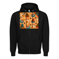Black Fall Pumpkins Autumn Coffee Zipper Hoodie - texasbilliewilder