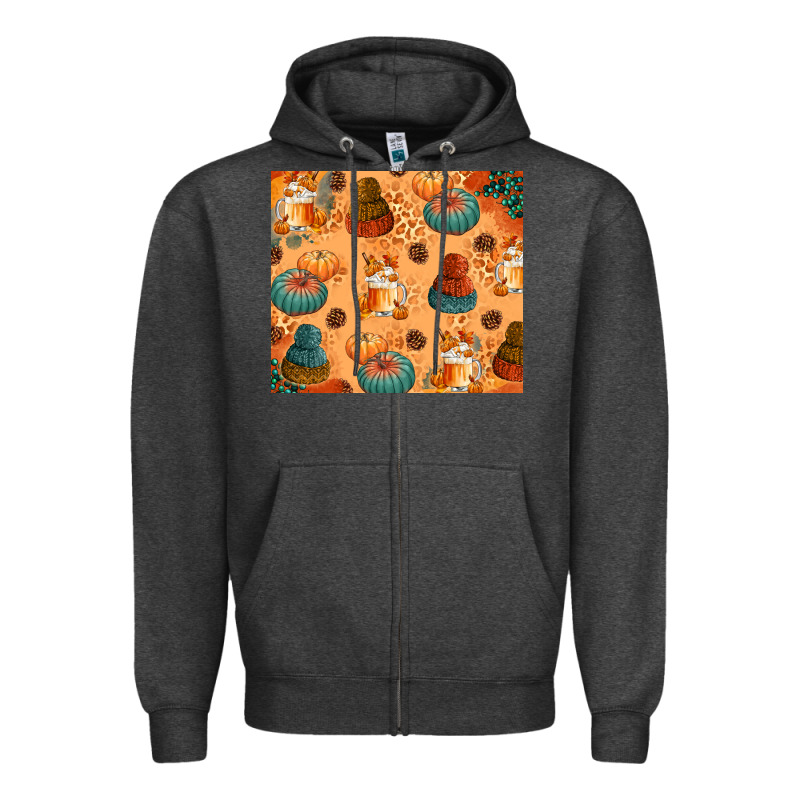 Fall Pumpkins Autumn Coffee Zipper Hoodie by texasbilliewilder | Teevron