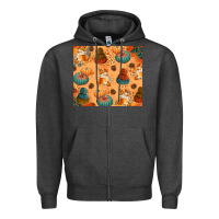Charcoal Heather Fall Pumpkins Autumn Coffee Zipper Hoodie - texasbilliewilder