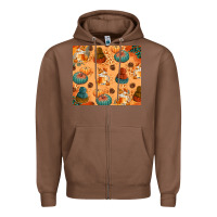 Chestnut Fall Pumpkins Autumn Coffee Zipper Hoodie - texasbilliewilder