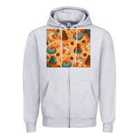 Heather Grey Fall Pumpkins Autumn Coffee Zipper Hoodie - texasbilliewilder