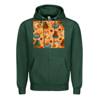 Sports Green Fall Pumpkins Autumn Coffee Zipper Hoodie - texasbilliewilder